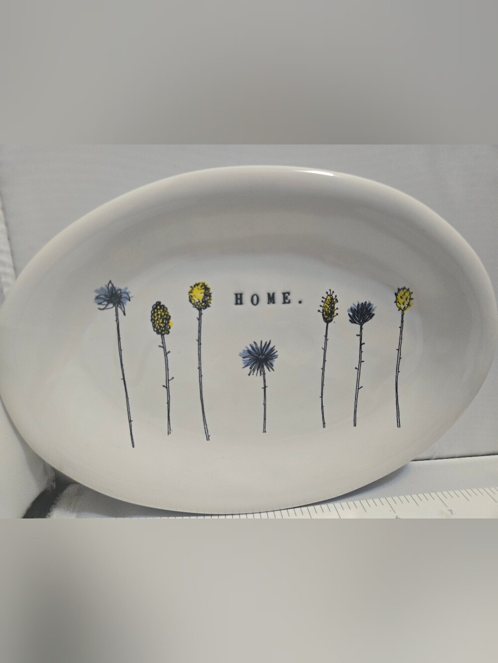 Rae Dunn "Home" Wildflowers oval plate